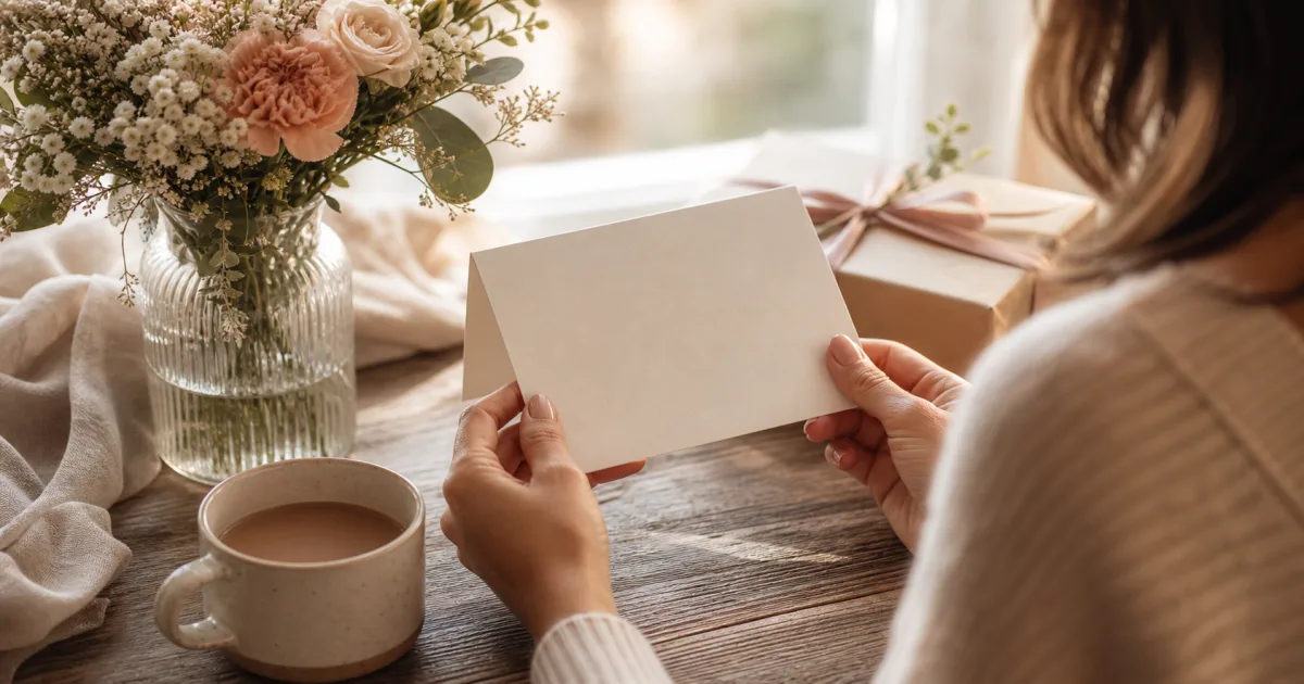 A warm editorial appreciation scene with a handwritten note, soft flowers, and gentle natural light that suggests heartfelt gratitude.