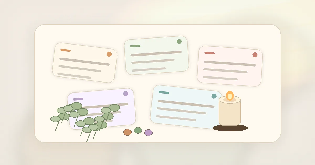 A soft editorial scene with affirmation cards, a candle, a journal, and morning light for manifestation practice.