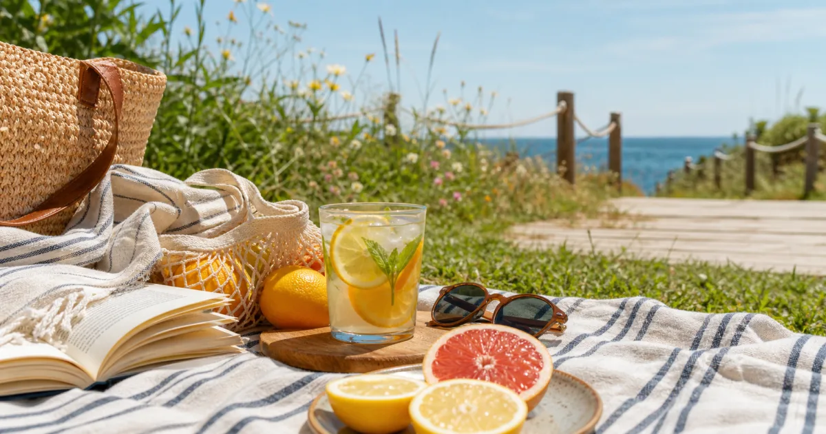 A contextual editorial image for summer quotes: 56 warm lines for sunshine, rest, and simple joy.
