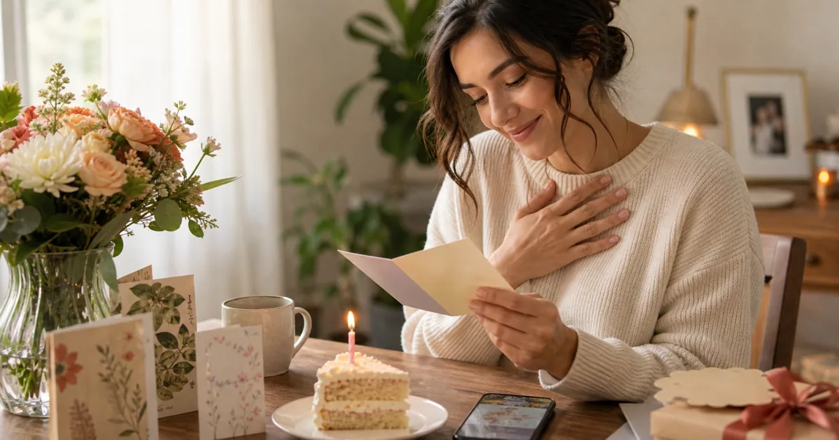 A contextual editorial image for thank you for the birthday wishes: 56 warm replies that feel personal.